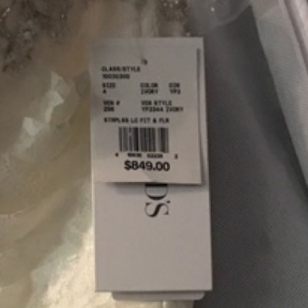 David's Bridal Strapless, Lace Fit and Flare Wedding Dress - Style YP3344 - Picture 5 of 16